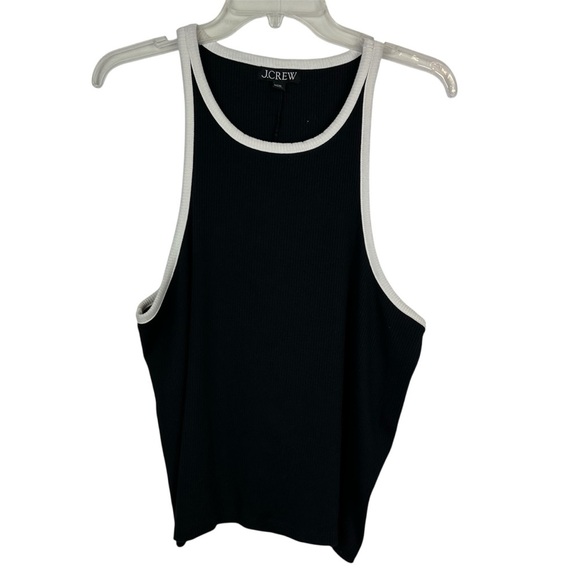 J. Crew Tops - J. Crew Black and White Cut In Ringer Tank Size XXL 🔥